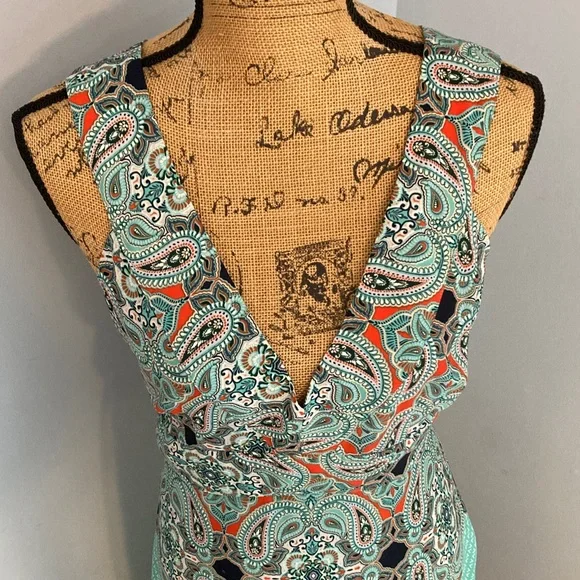 Maeve by Anthropology Midi Dress Women Size 8 Teal - Picture 2 of 14